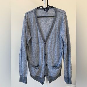 Jcrew men’s linen cotton gray cardigan